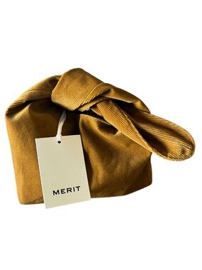 Merit Beauty - NWT- Signature Makeup Bag - Corduroy - Tie Top Pouch